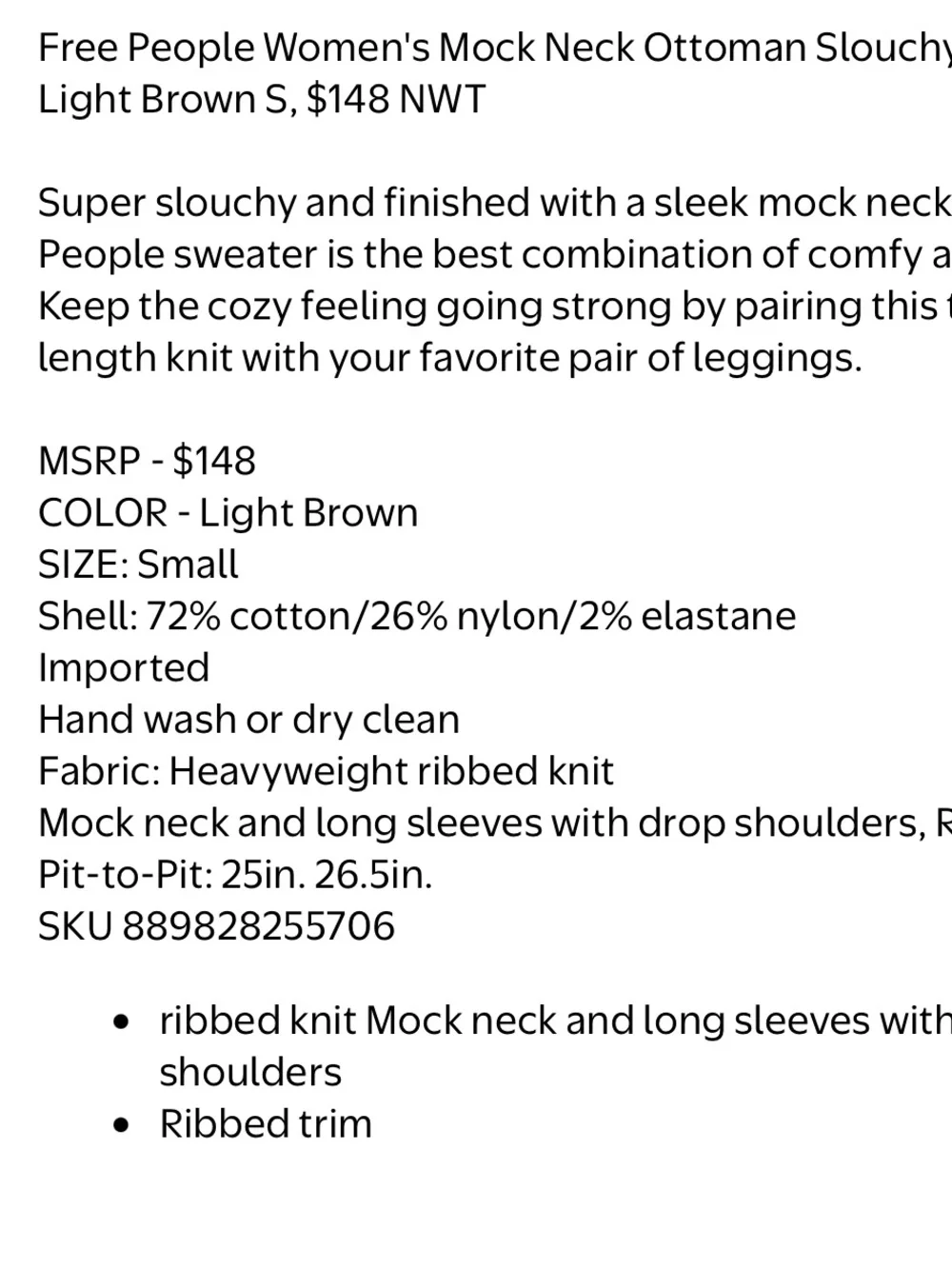 Free People Lavender Turtleneck Sweater